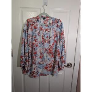 Zac & Rachel floral print long sleeve blouse 2x